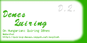 denes quiring business card
